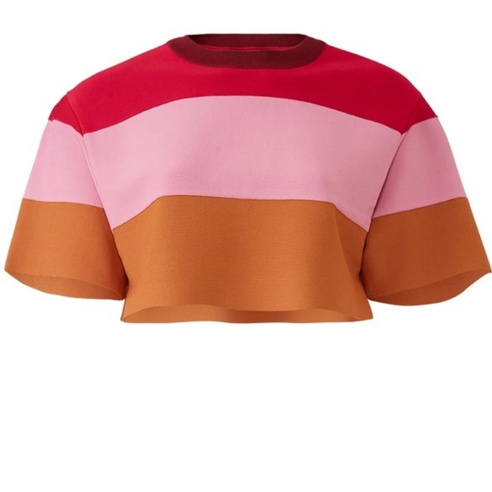 Herve Leger Red Ribbed Band Top